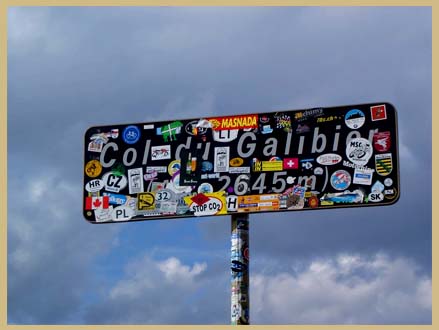 The Col du Galibier summit sign 2645m